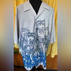 Vintage Pineapple Connection  Dragon Shirt Blue Large 90’s